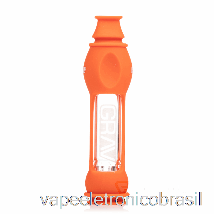 Vape Eletronico Grav Octo-taster Com Pele De Silicone Laranja Escarlate